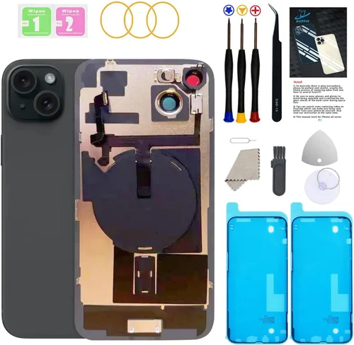 Vista 23 de Reemplazo de cristal trasero para iPhone 15Pro Max con herramientas Repir Big Hole OEM Rear Cover Glass Pre-Installed Internal Parts Easier