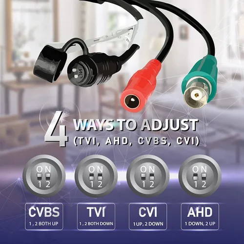 Vista 5 de Marquis 5MP 24/7 a todo color HD TVI/CVI/AHD/CVI 4 en 1torreta domo CCTV cámara de seguridad, interior al aire libre a