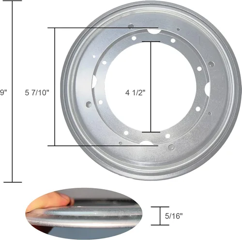 Vista 2 de Lazy Susan Hardware - Juego de 2 rodamientos giratorios de 9 pulgadas de grosor, capacidad de carga de 750 libras, base giratoria para mesa
