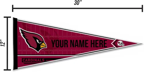 Vista 6 de Rico Industries NFL Football Arizona Cardinals - Banderín de fieltro suave personalizado de 12 x 30 pulgadas, EZ para colgar