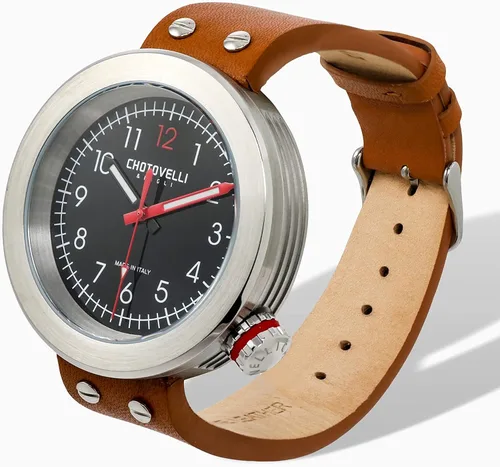 Vista 2 de Chotovelli Gauge 45mm Manometer dial Italian Leather Racing Men's Watch - 8800.123