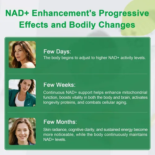 Vista 4 de Suplemento liposomal NAD de 300 mg + trans-resveratrol y quercetina, energía y apoyo antienvejecimiento, aumenta los niveles de NAD+ - Vegano