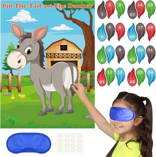 Vista 11 de PLULON Pin The Horn On The Unicorn para juegos de fiesta de cumpleaños infantiles, suministros de fiesta de unicornio, regalos de decoración