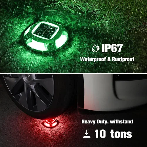 Vista 4 de VOLISUN Luces Solares de Navidad para Entrada de Vehículos Luces de Muelle Marino Paquete de 4, 2 Colores en 1, Luces LED de Cubierta