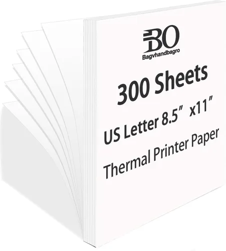 Vista 10 de Papel térmico de 8.5 x 11 pulgadas para impresora portátil, 200 hojas, sin