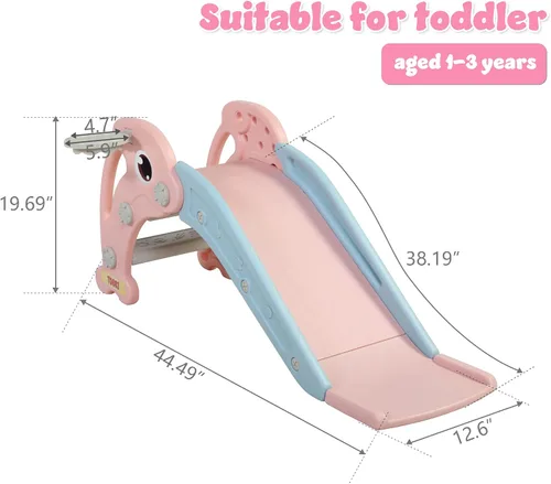 Vista 6 de TOBBI - Tobogán para niños, para interiores y exteriores Rosa