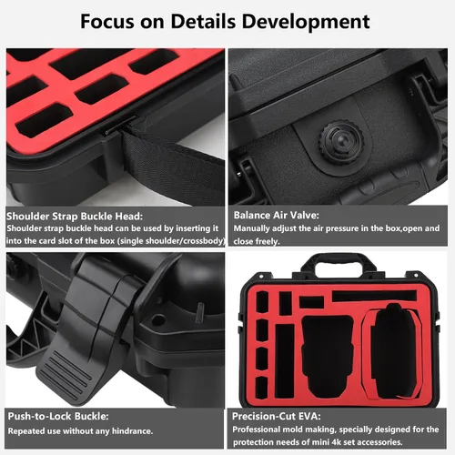 Vista 3 de Mini 4k estuche de transporte - resistente al agua duro portátil bolsa de viaje para DJI Mini 4k Fly Más Combo Accesorios