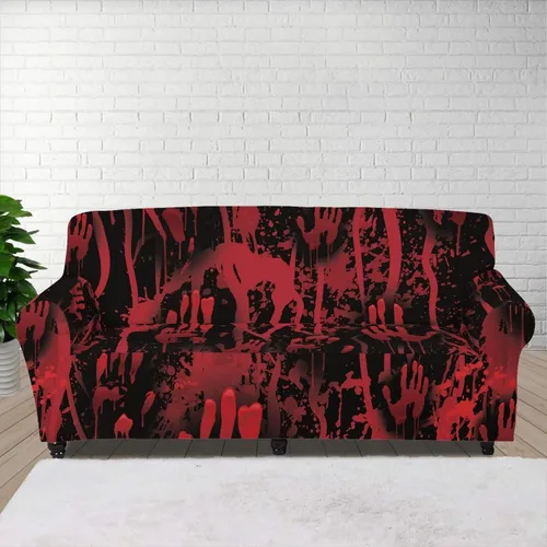 Vista 83 de Funda de sofá con diseño de árbol de bandera estadounidense para sofás y sofás, decoración navideña, funda antideslizante para sofá de 1 cojín