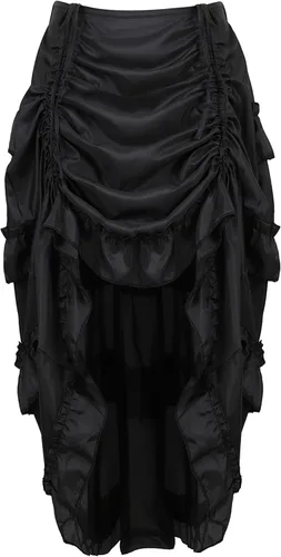 Vista 14 de Zhitunemi Falda de pirata renacentista: falda steampunk vestidos de corsé de talla grande - Ferias renacentistas y festivales medievales Beige
