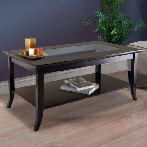 Vista 2 de Mesa para café rectangular Génova de Winsome con parte superior de vidrio