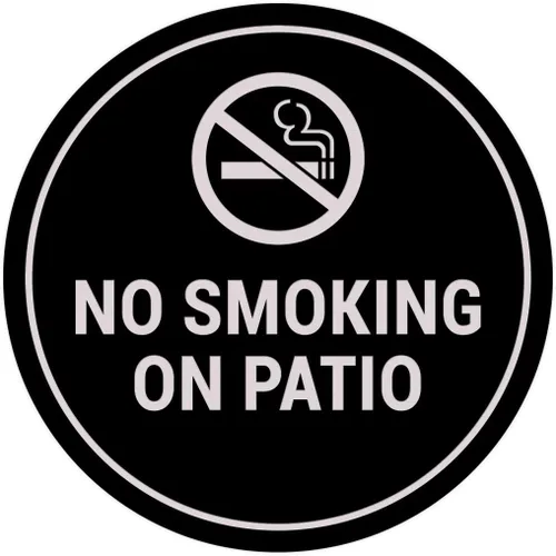 Vista 12 de Signs ByLITA Cartel de "No fumar en el patio" (Negro) - Pequeño