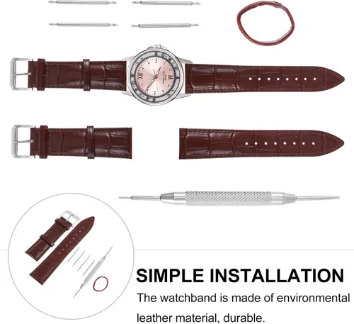 Vista 6 de Hemobllo 1 Set Leather Strap Leather Wristband Reloj Inteligente Para Mujer Relojes Inteligentes Para Mujer Replacement Strap Band Reloj Inteligente