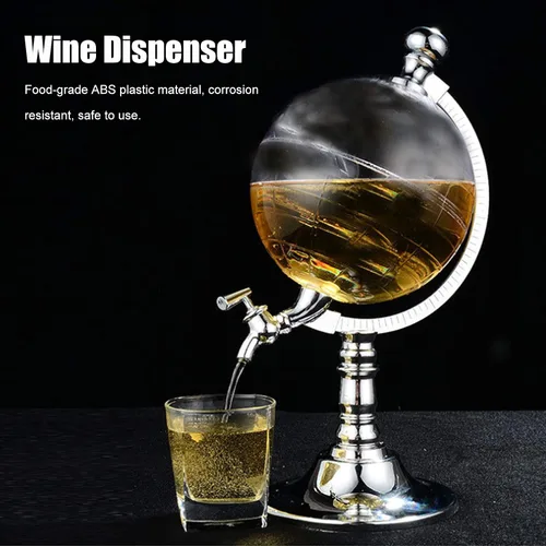 Vista 4 de Tyenaza Decantador de whisky, 1.5L Globe World - Decantador de vino, dispensador de licor, cerveza, bebida, vertedero, contenedor de almacenamiento