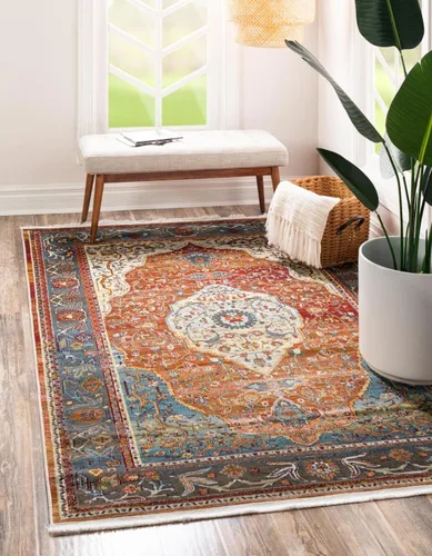 Vista 21 de Unique Loom Baracoa Collection - Alfombra Miramar (2' 2" x 3' 1", Celeste/Azul)