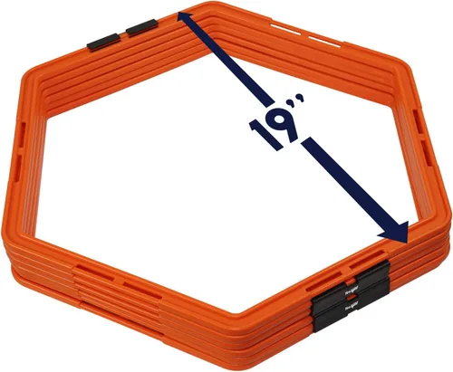 Vista 2 de Yes4All Anillos hexagonales de agilidad/anillos de velocidad con bolsa de transporte – Anillos hexagonales, obstáculos de agilidad