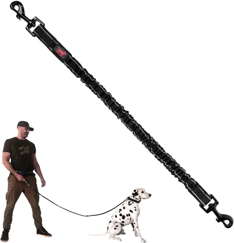 Vista 11 de Tuff Pupper Correa de perro resistente manos libres Un perro pequeño/mediano de hasta 45 libras Cómodo elástico absorbente de golpes Asas