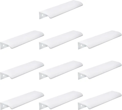 Vista 37 de Tiradores negros de 1.38 pulgadas para gabinete, 10 unidades, espacio entre agujeros de 0.63 pulgadas, tiradores de borde de aleación de aluminio