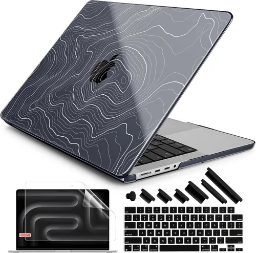 Vista 33 de DONGKE Funda para M5 MacBook Pro de 14 pulgadas 2025 2024-2021 M4 M3 M2 M1, cubierta de carcasa dura de plástico compatible con A3434 A3112 A3401