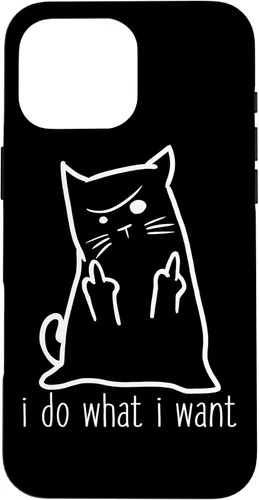 Vista 19 de I Do What I Want Rude Kitty Flipping Bird Middle Finger Gift Case for iPhone 17