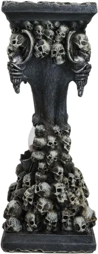 Vista 5 de Ebros Gift 7.5 pulgadas de alto gótico invertible pilar cementerio cráneo morphing cráneo calaveras arena temporizador figura macabra osario
