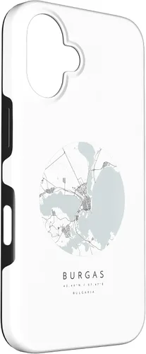 Vista 3 de Burgas Bulgaria Coordinates map - Carcasa para iPhone 16