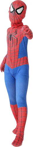 Vista 4 de CaoKaien Traje de superhéroe para Halloween disfraz de elastano disfraz de cosplay azul talla XL