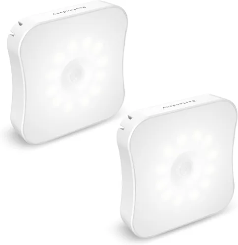 Vista 8 de Luz recargable con sensor de movimiento para interiores, luces de escalera recargables, lámpara de noche a batería, inalámbrica, se pega