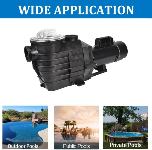 Vista 7 de Bomba de piscina enterrada de 2.5 HP, bomba de piscina con cable duro de doble voltaje de 115-230 V, alta velocidad de flujo de 9000 GPH, potente