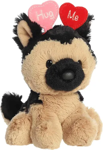 Vista 2 de Aurora Peluche de pastor alemán Love On The Mind Hug Me - Recuerdo suave para seres queridos, perfecto para decorar habitaciones y día de San