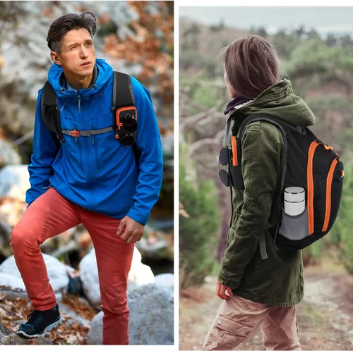 Vista 6 de Esup Mochila de senderismo pequeña de 15 L plegable y ligera mochila de viaje para mujeres y hombres (negro)
