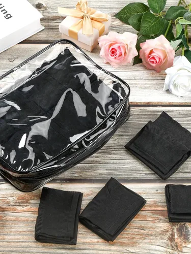 Vista 6 de 50 pares de medias altas de nailon para mujer con bolsa de maquillaje de PVC
