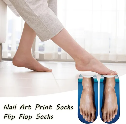 Vista 3 de BBAUER Foot Pattern Printed Socks, 3D Foot Print Pattern Design Socks, Slipper and Foot Pattern Printed Socks for Home Party