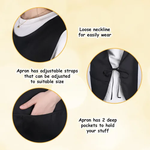 Vista 3 de Larrel Delantal de limpieza, delantal de limpieza para tareas domésticas, delantales de pintura para adultos, cobbler unisex impermeables con 2
