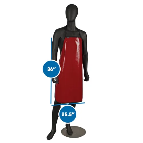 Vista 2 de San Jamar EZKAPR EZ-Kleen Delantal de limpieza para freidoras/lavavajillas, 36 pulgadas de largo, rojo