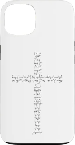 Vista 7 de Funda con cruz cristiana para iPhone 12/12 Pro 1 Corinthians 13