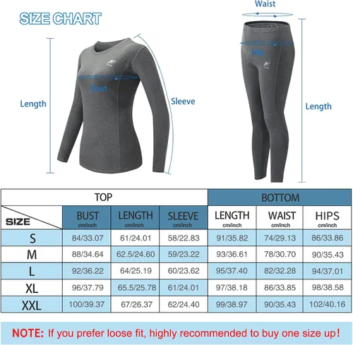 Vista 7 de MeetHoo Ropa interior térmica para mujer, conjunto de compresión de capa base cálida para invierno, forro polar, pantalones largos para correr
