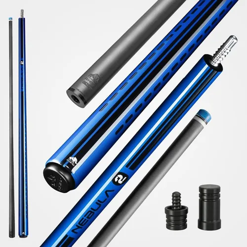 Vista 11 de RHINO Nebula 2 Pool Cue - Premium Carbon Fiber Shaft & Composite Butt. Time Crystal Tip, Pro Taper Design. 3/8-8 Joint, Wrapless. Low Deflection