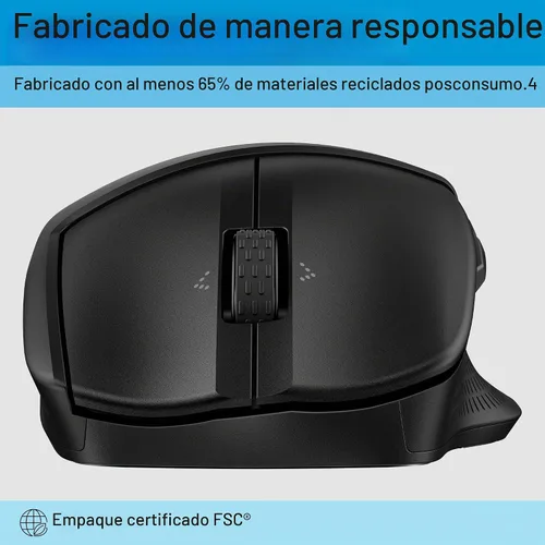 Vista 5 de HP Ratón Bluetooth 480 Comfort - Forma contorneada - Conecta hasta 3 dispositivos a través de botones programables Bluetooth® 5.3-6 - Compatible