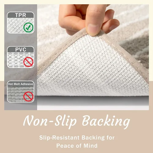 Vista 5 de Alfombra de baño antideslizante, extra suave y absorbente, lavable a máquina, tapetes de baño para suelo de baño, bañera y ducha, 18 x 24 pulgadas