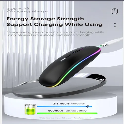 Vista 6 de Paquete de 10 ratones inalámbricos Bluetooth, LED de doble modo recargable, silencioso y delgado, portátil (receptor BT5.2+USB), mouse