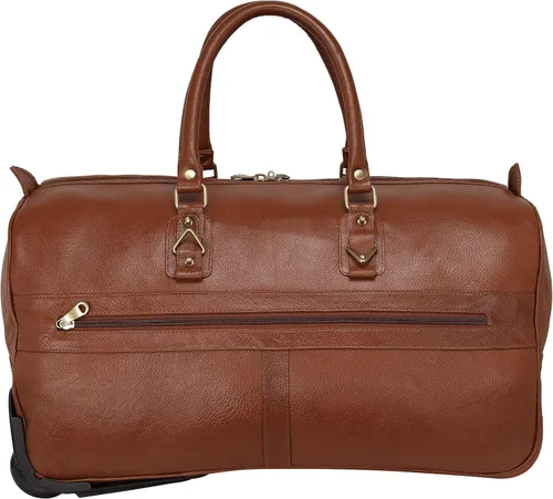 Vista 7 de Bolso de lona de cuero para hombres y mujeres tamaño cabina (marrón), Beige Bronceado, Equipaje