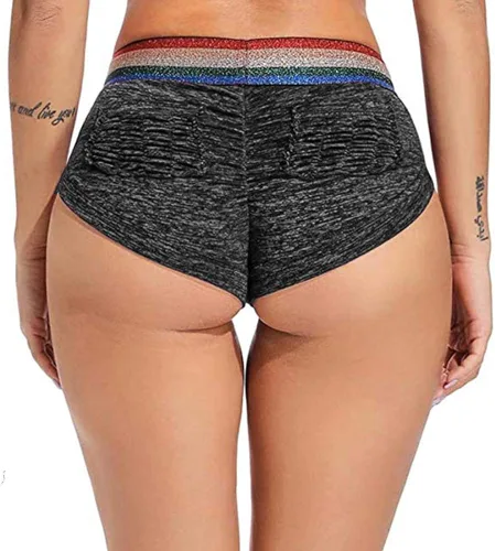 Vista 5 de Shorts sexy para entrenamiento de talle alto lencería para relajarse levantar el trasero de baile candente disfraz Sexy Entrenamiento Cortos De