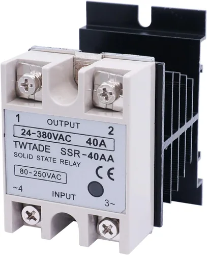 Vista 6 de TWTADE Relé de estado sólido SSR-25AA 25A CA 80-250V a CA 24V-380V + disipador de calor