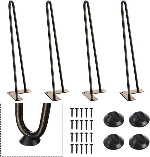 Vista 13 de SMARTSTANDARD Patas de muebles de horquilla de alta resistencia de 4 pulgadas, proyectos de bricolaje de metal para el hogar para soporte de TV