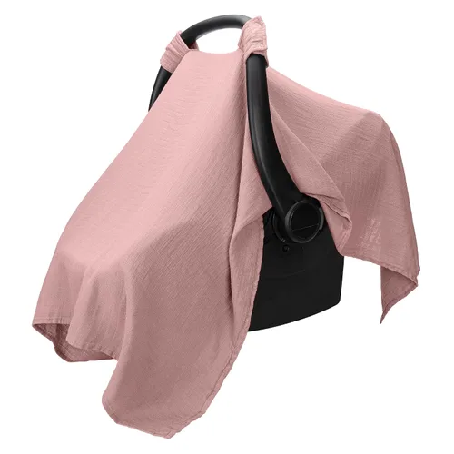 Vista 8 de Comfy Cubs Funda para Asiento de Coche de Bebé - Mezcla Suave y Transpirable de Rayón de Bambú y Algodón Muselina - Toldo Ligero para Protección