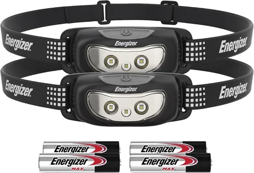 Vista 11 de Energizer Universal+ - Linterna frontal LED (paquete de 2), lámpara de cabeza brillante para exteriores, luz de campamento y emergencia, IPX4 Negro