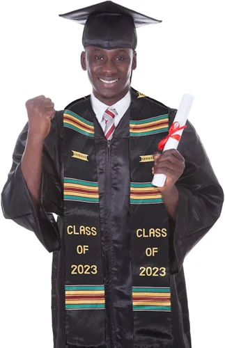 Vista 7 de YanHao Class of 2023 Scarf - Tassel Design Graduation Accessories Sash for Black Girl 2023 Celebrate Our Culture,Boys and Girls Graduate Party