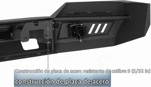 Vista 6 de Hooke Road Silverado Parachoques Delantero de Ancho Completo de Acero Parachoques Todoterreno con Luces LED para Camionetas Pickup Chevy Silverado