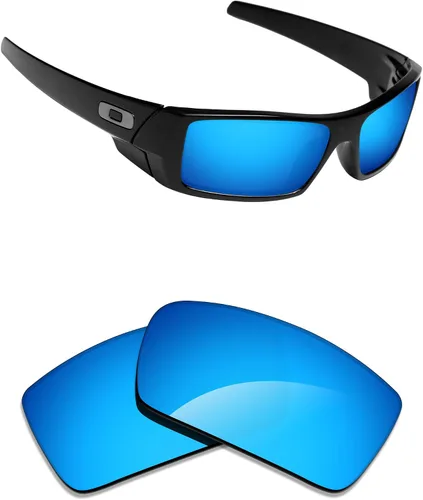 Vista 12 de Alphax Polarized Replacement Lenses for Oakley Gascan OO9014 60mm Sunglasses Glare Reduction Precision Cutting Espejo de oro de 24 quilates