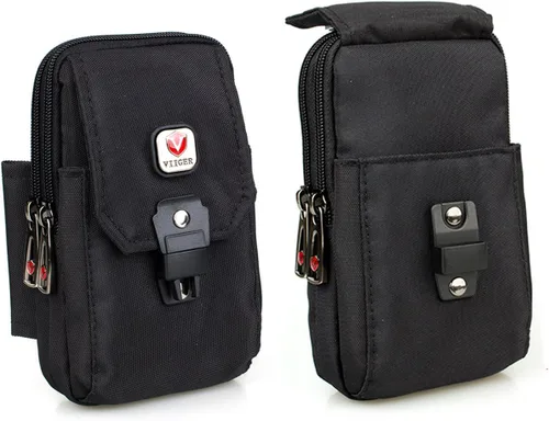 Vista 8 de Funda grande de nailon multiusos para iPhone 15 Pro Max 14 Pro Max Galaxy S22 Ultra S23 Ultra Universal Dual Smartphone con clip para cinturón
